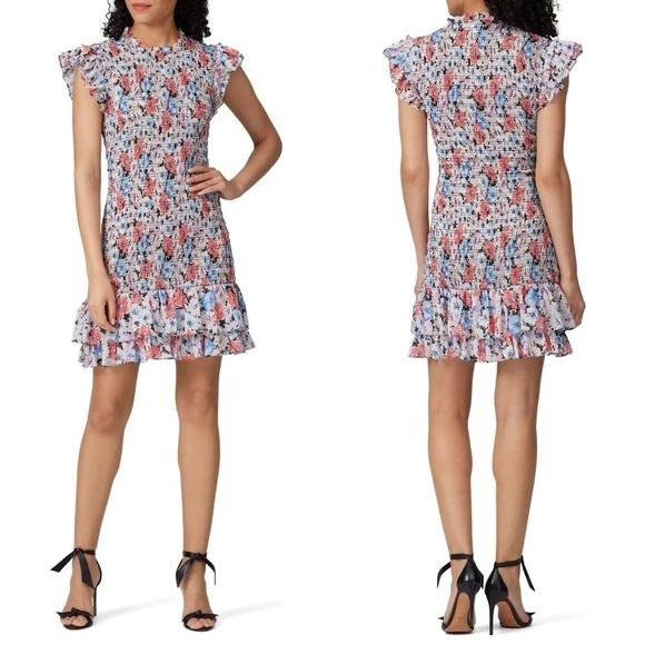 Veronica Beard Cici Floral Smocked Mini Dress - Picture 1 of 10